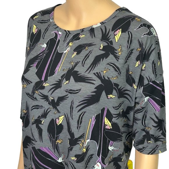 LuLaRoe Womens XS Disney Sleeping Beauty Maleficent Villain Tunic‎ Blouse Shirt - Picture 6 of 12